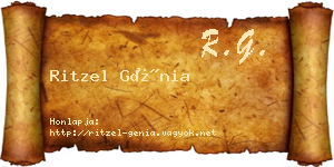 Ritzel Génia névjegykártya